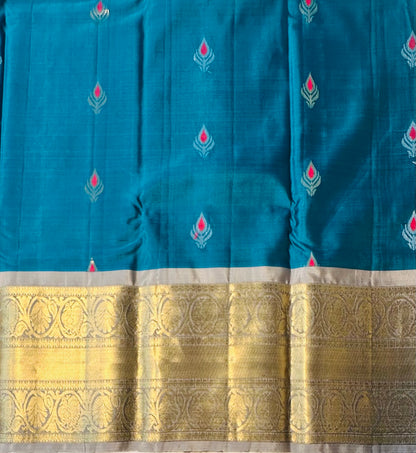 METALLIC BLUE KANJIVARAM LIGHT WEIGHT