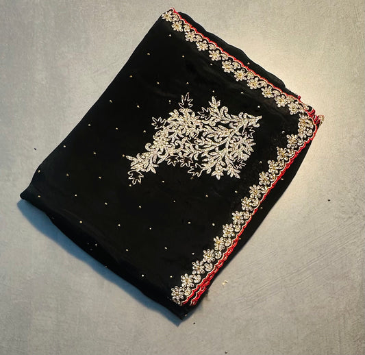 BLACK DESIGNER WORK  SAREE
