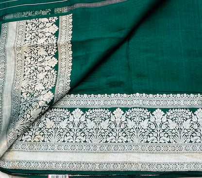 GREY ND BOTTLE GREEN BANARAS PURE RAW MANGO