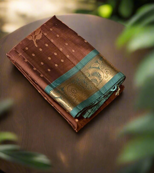 LIGHT BROWN KANJIVARAM LIGHT WEIGHT