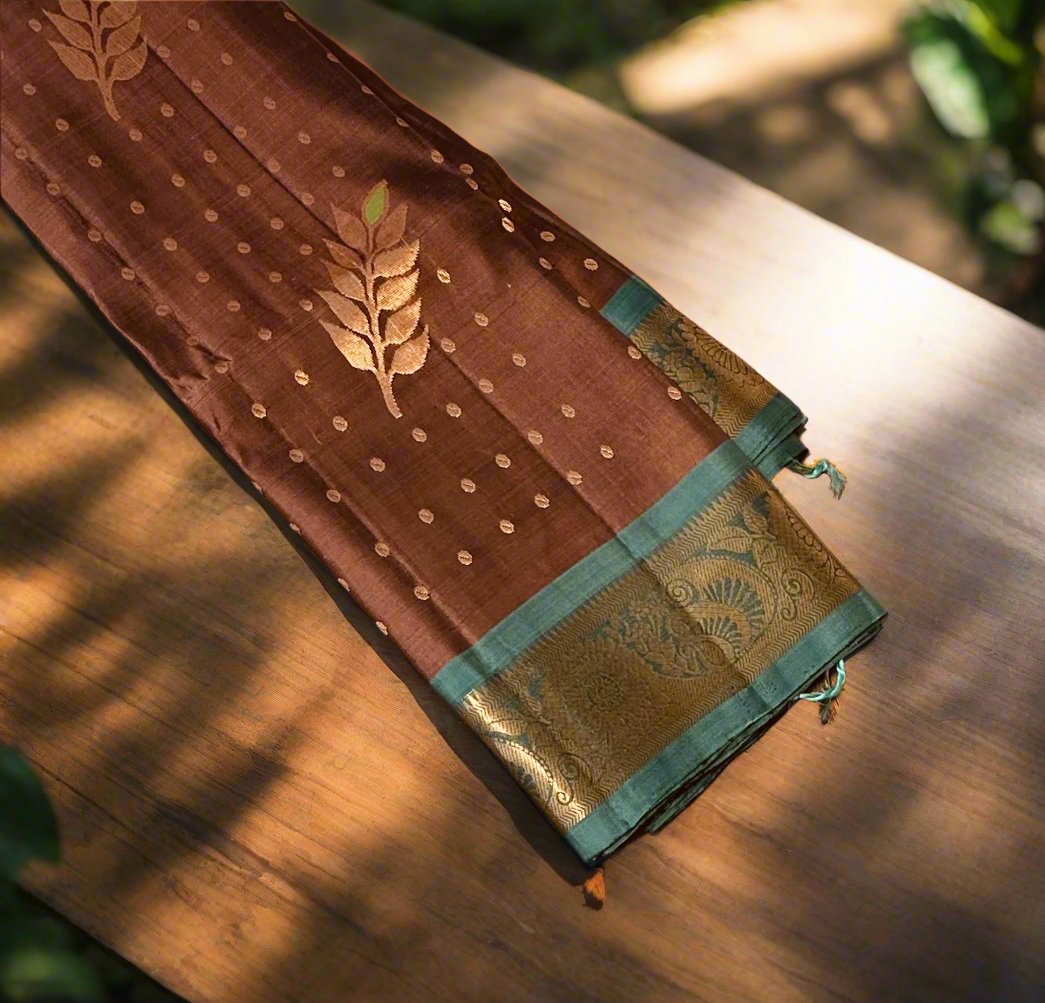 LIGHT BROWN KANJIVARAM LIGHT WEIGHT