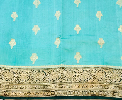 SEA GREEN  BANARAS PURE RAW MANGO