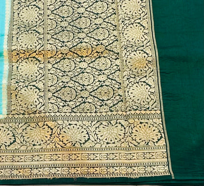 SEA GREEN  BANARAS PURE RAW MANGO