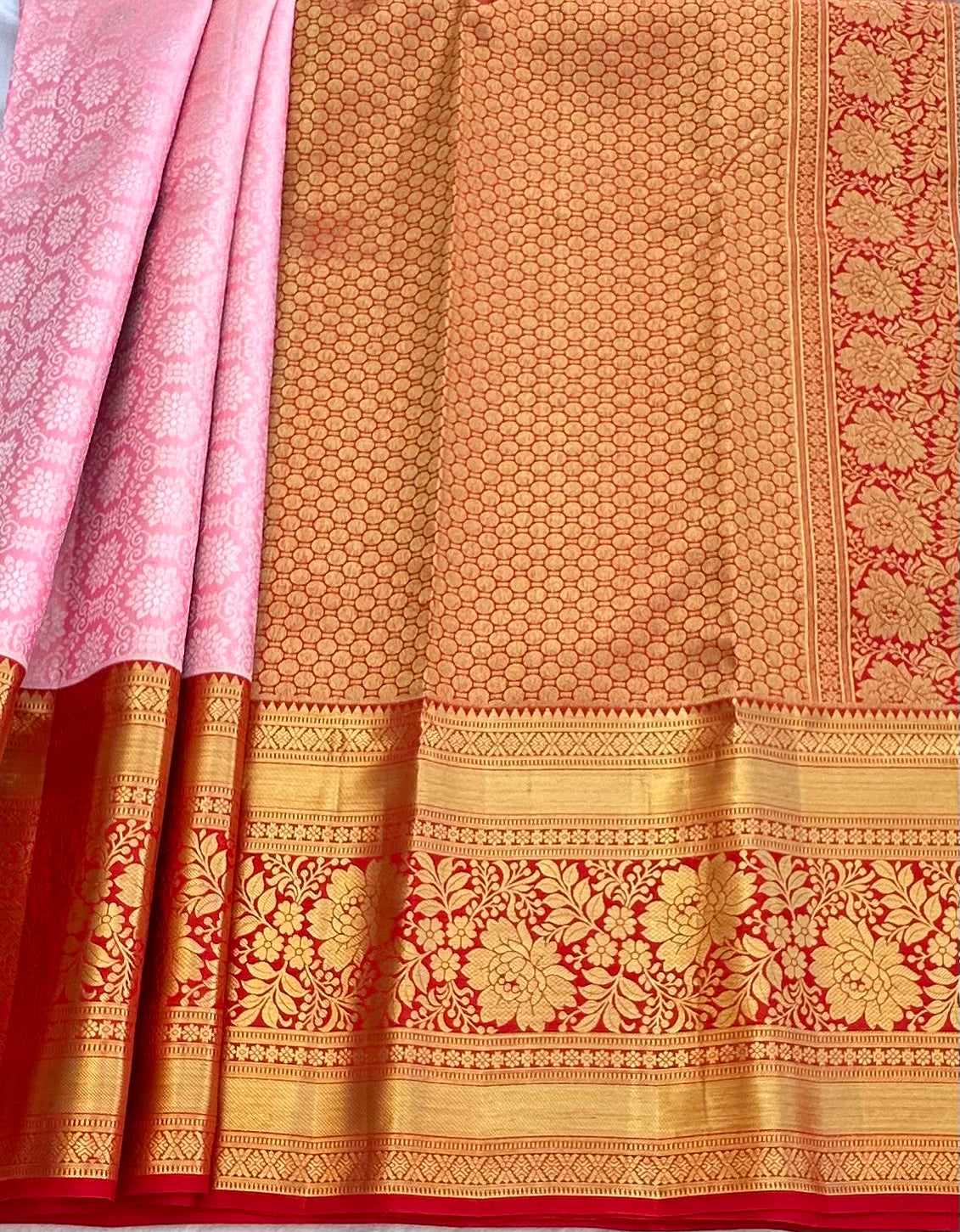 PEACH KANJIVARAM PURE SILK PREMIUM