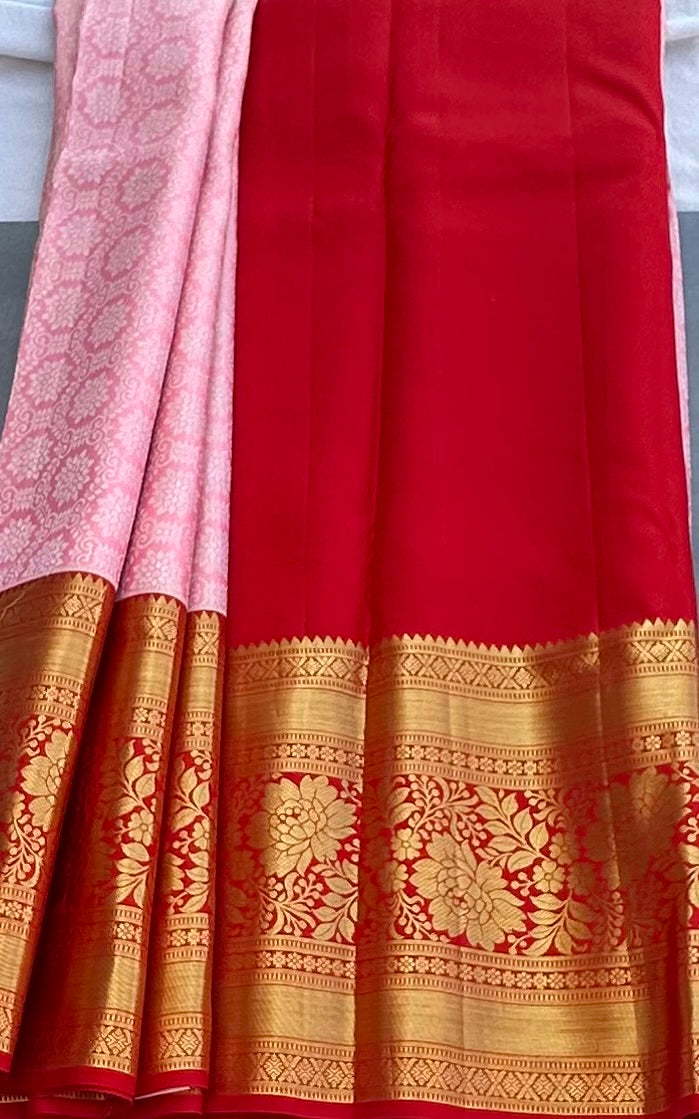 PEACH KANJIVARAM PURE SILK PREMIUM