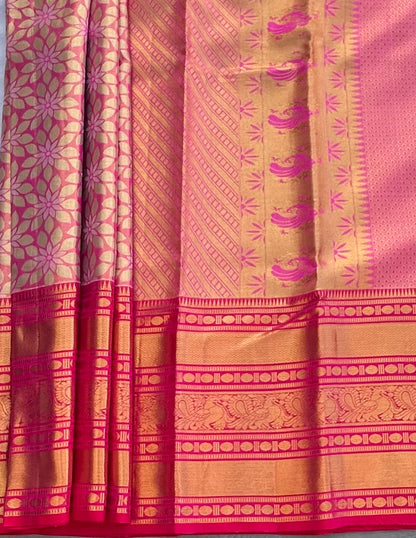 ROSE GOLD KANJIVARAM PURE SILK PREMIUM