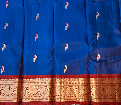 NAVY BLUE KANJIVARAM LIGHT WEIGHT