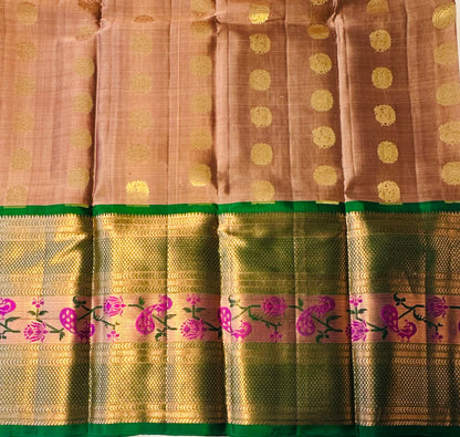 LIGHT BROWN KANJIVARAM LIGHT WEIGHT