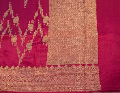 MAROON RED BANARASPURE RAW MANGO