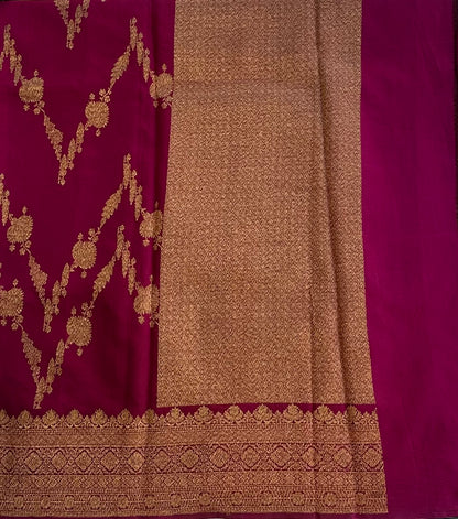 DARK PINK BANARAS PURE RAW MANGO