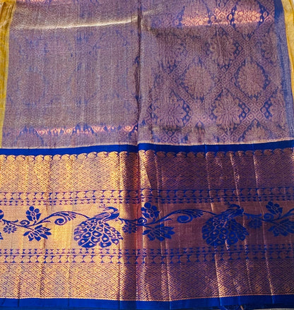 YELLOW PURE SILK COTTON TISSUE