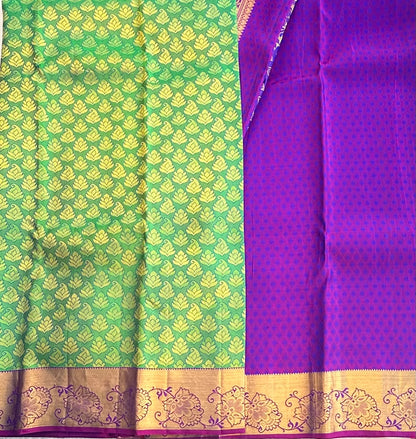 GREEN ND PURPLE KANJIVARAM SAREE