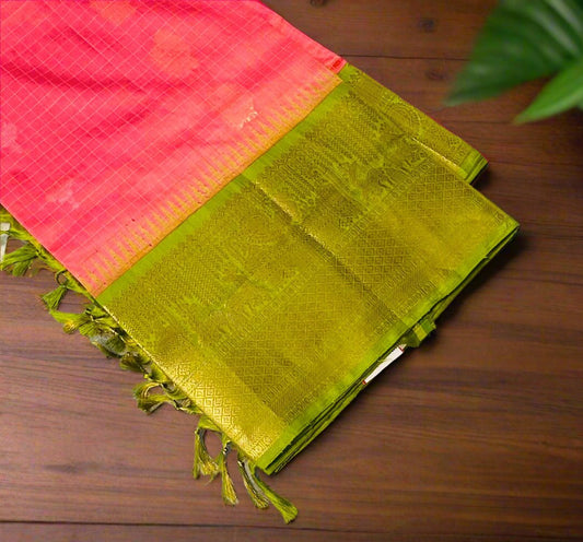 ONION PINK PURE  GADWAL SILK
