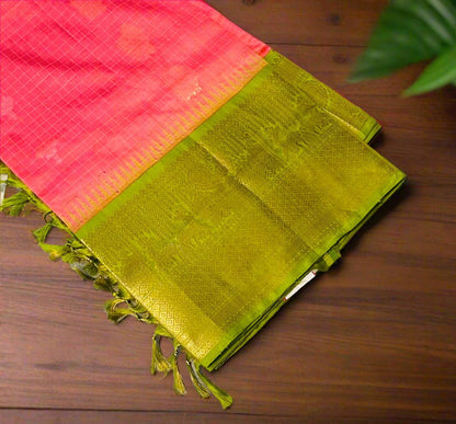 ONION PINK PURE  GADWAL SILK