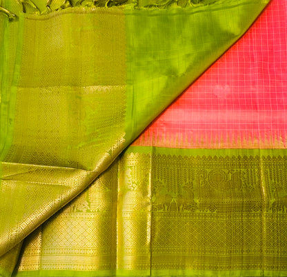 ONION PINK PURE  GADWAL SILK