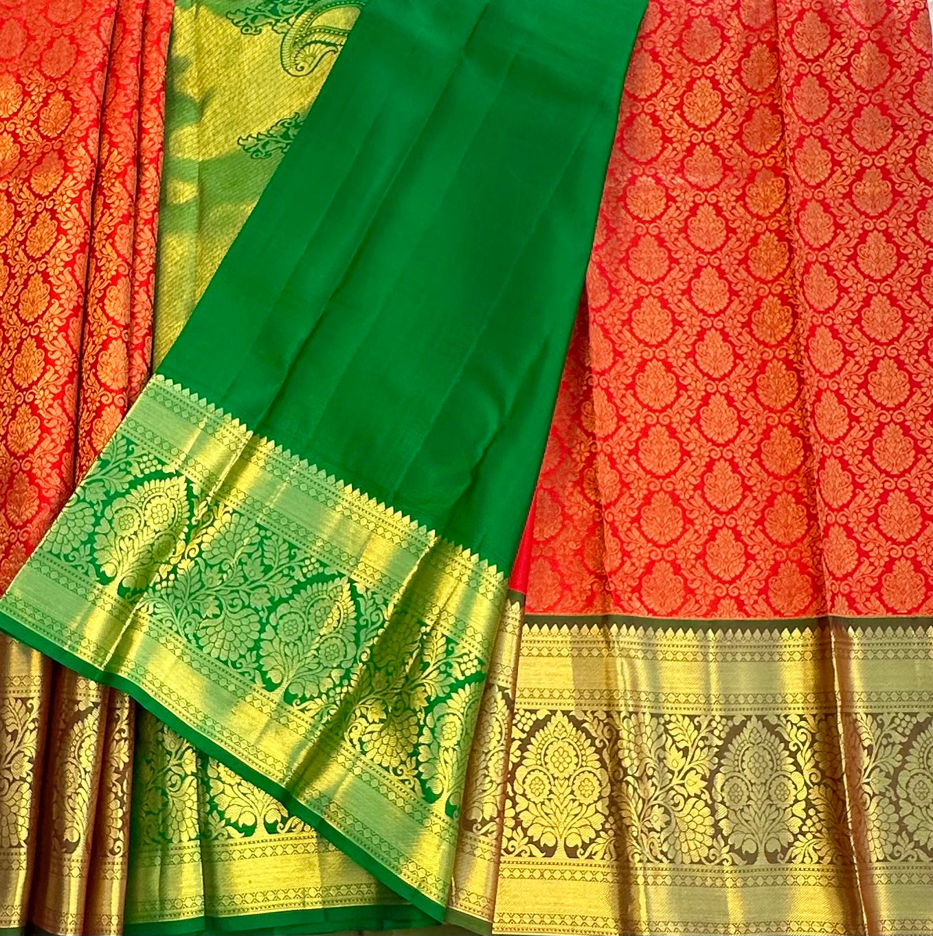 RED WITH GREEN KANJIVARAM BRIDAL