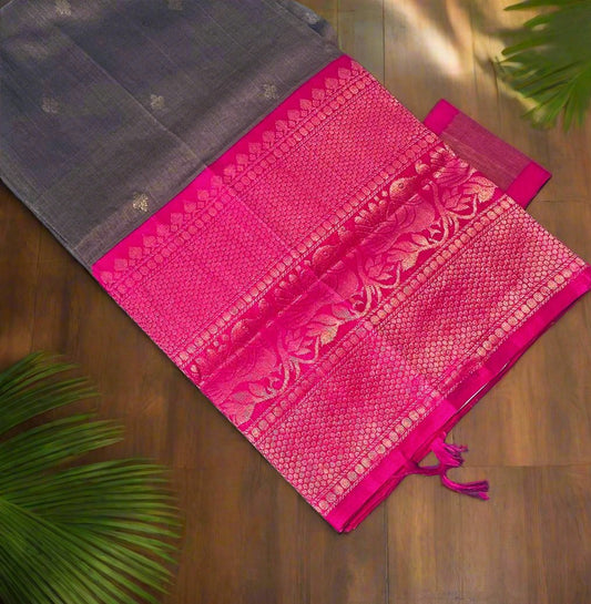 GREY PURE COTTON SILK