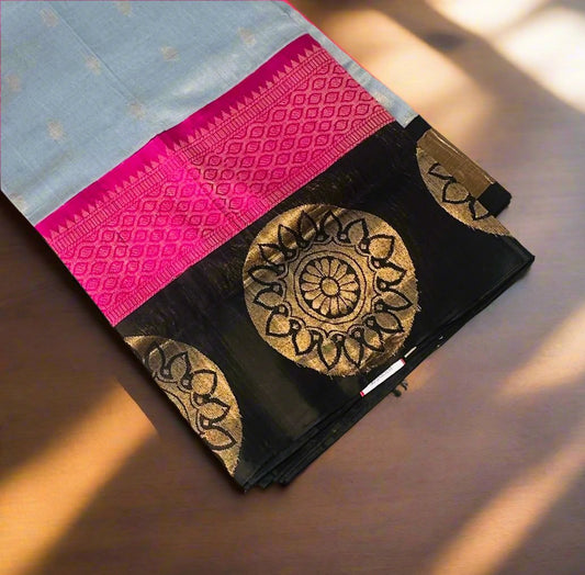 GREY PURE SILK COTTON