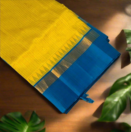 YELLOW PURE  SILK COTTON
