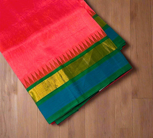 PEACH PINK PURE SILK COTTON
