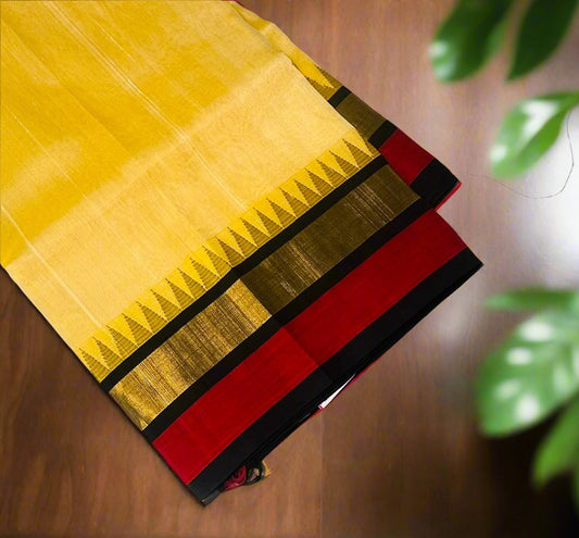 YELLOW PURE SILK COTTON