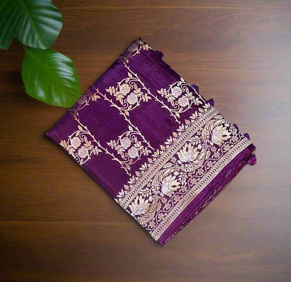 DARK PURPLE BANARAS CRAPE