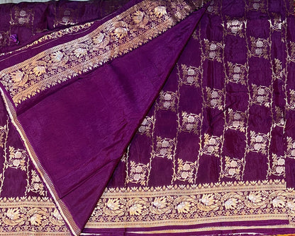 DARK PURPLE BANARAS CRAPE