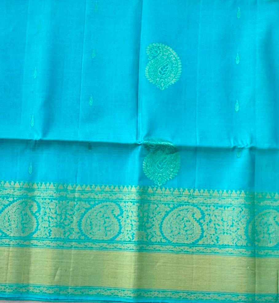 TEEL BLUE KANJIVARAM SOFT SILK