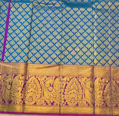 ROYAL BLUE WITH PINK KANJIVARAM BRIDAL