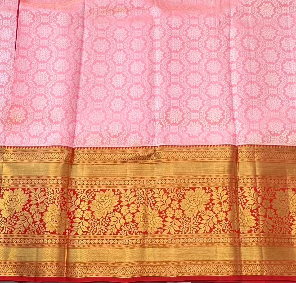 PEACH KANJIVARAM PURE SILK PREMIUM