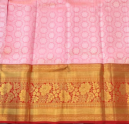 PEACH KANJIVARAM PURE SILK PREMIUM