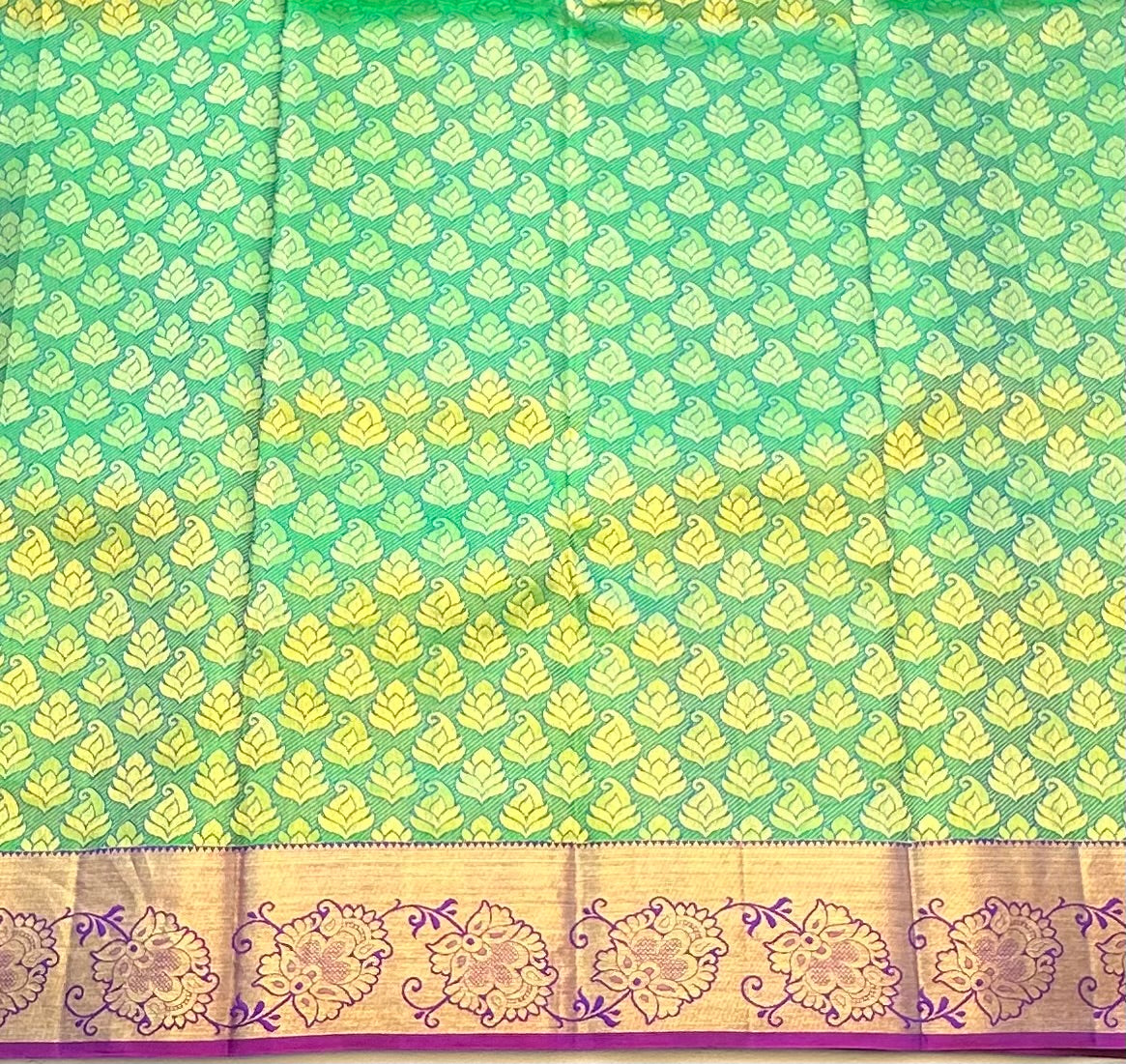 GREEN ND PURPLE KANJIVARAM SAREE