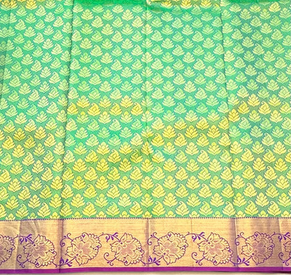 GREEN ND PURPLE KANJIVARAM SAREE